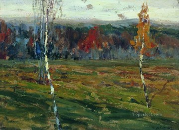  1899 canvas - autumn birches 1899 Isaac Levitan plan scenes landscape